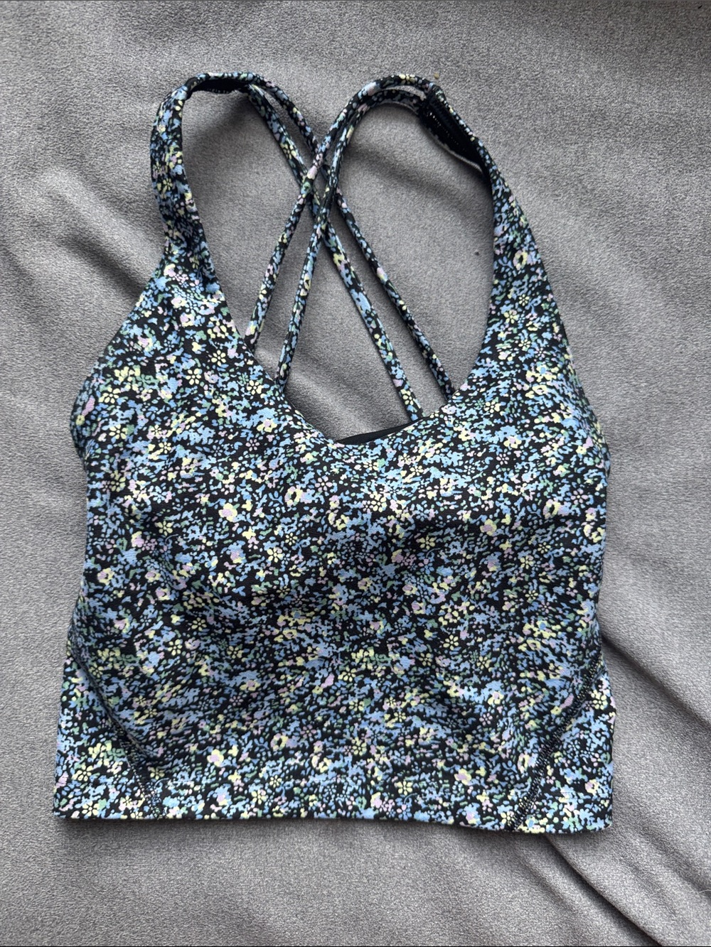 Gilly Hicks Black Floral Cross-Back Sports Bra